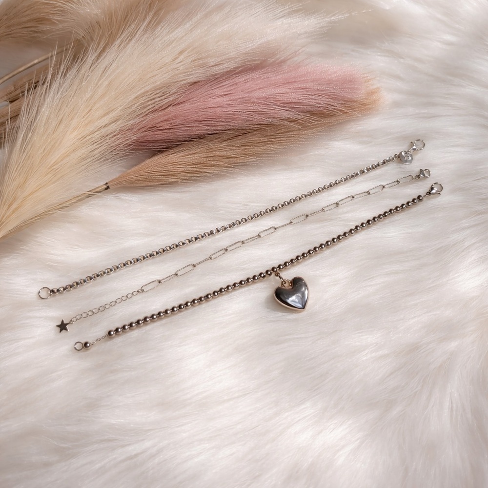 Set of 3 Sterling Silver Bracelets